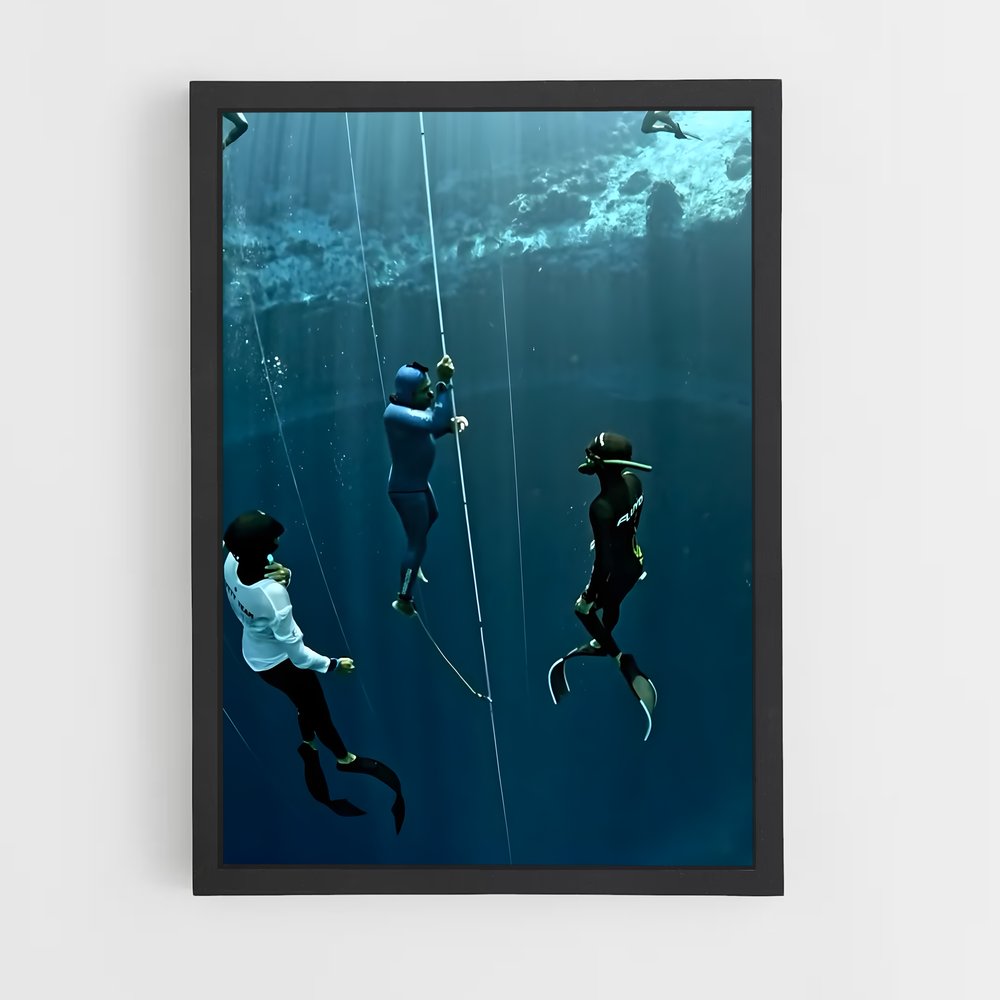 Poster Vertical blue – affiche Plongée en apnée (vue 2)